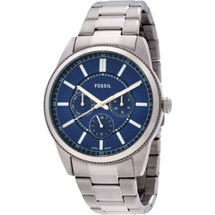 Fossil Men's Watch - Pearson Quartz Blue Dial Silver Tone Bracelet Day-Date | FS6134