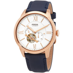 Fossil Men's Watch - Townsman Automatic White Dial Blue Leather Strap | ME3171