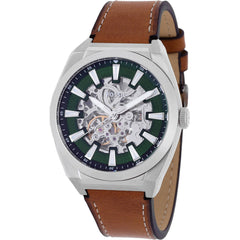 Fossil Men's Watch - Everett Automatic Green Skeleton Dial Leather Strap | ME3261