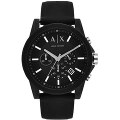 Armani Exchange Men's Watch - Outerbanks Chronograph Black Silicone Strap | AX1326