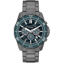 Armani Exchange Men's Watch - Spencer Chrono Blue Dial Gunmetal Bracelet | AX1972