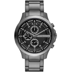 Armani Exchange Men's Watch - Hampton Chrono Black Dial Gunmetal Bracelet | AX2454