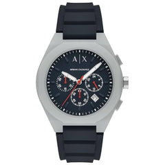 Armani Exchange Men's Watch - Sync Chronograph Black Dial Silicone Strap | AX4190