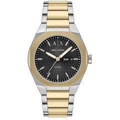 Armani Exchange Men's Watch - Sync Quartz Two Tone Steel Bracelet Day-Date | AX4298