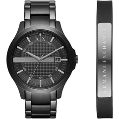 Armani Exchange Men's Watch Set - Hampton Black Stainless Steel Bracelet | AX7101