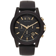 Armani Exchange Men's Watch - Outerbanks Chrono Black Dial Silicone Strap | AX7105