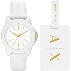 Armani Exchange Women's Watch - Lady Banks Quartz White Dial Silicone Strap | AX7126