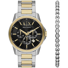 Armani Exchange Men's Watch Set - Banks Chrono Two Tone Steel Bracelet | AX7148SET