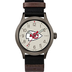 Timex Men's Watch - Clutch Kansas City Chiefs Grey Dial Fabric Strap | TWZFCHIMBYZ