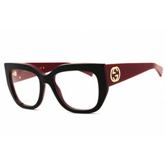 Gucci Women's Eyeglasses - Black/Red Acetate Cat Eye Full Rim Frame | GG1846O 003