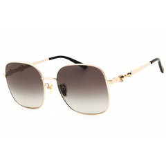 Gucci Women's Sunglasses - Gold Metal Half Rim Oversized Shape Frame | GG2053 002