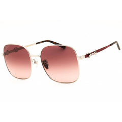 Gucci Women's Sunglasses - Shiny Silver Metal Full Rim Oversized Frame | GG2053S 003