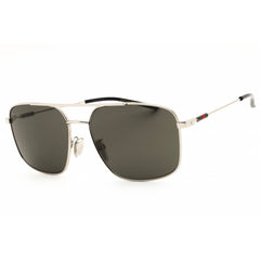 Gucci Men's Sunglasses - Silver Metal Full Rim Rectangular Shape Frame | GG2096SA 001