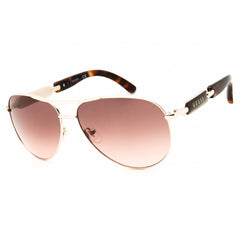 Guess Women's Sunglasses - Gold/Brown Metal Aviator Shape Full Rim Frame | GU7295 32W