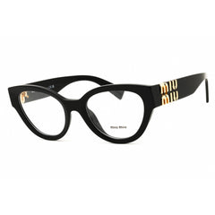 Miu Miu Women's Eyeglasses - Black Acetate Cat Eye Full Rim Frame | 0MU 01VV 1AB1O1