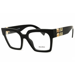 Miu Miu Women's Eyeglasses - Black Acetate Rectangular Full Rim Frame | MU 04UV 1AB1O1
