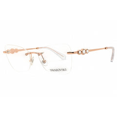 Swarovski Women's Eyeglasses - Rose Gold Metal Cat Eye Rimless Frame | 0SK1014 4014