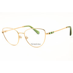 Swarovski Women's Eyeglasses - Gold/Green Metal Cat Eye Full Rim Frame | SK1007 4017