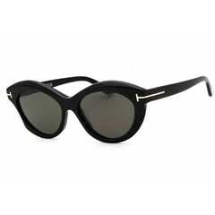 Tom Ford Women's Sunglasses - Shiny Black Acetate Cat Eye Full Rim Frame | FT1111 01D