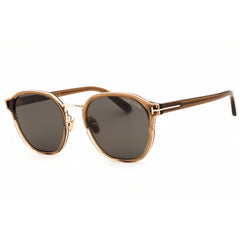 Tom Ford Men's Sunglasses - Shiny Light Brown Acetate Round Full Rim | FT1289-K 45A