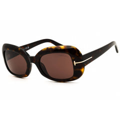 Tom Ford Women's Sunglasses - Dark Havana Acetate Oval Full Rim Frame | FT1347 52E