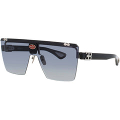Bugatti Men's Sunglasses - Black/Sterling Silver Acetate Shield Rimless Frame | 01A SS