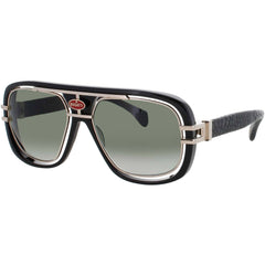 Bugatti Men's Sunglasses - Black/Gold Acetate Navigator Full Rim Frame | 07 BK/WG