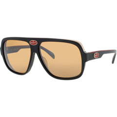 Bugatti Unisex Sunglasses - Matte Black/Gold Acetate Navigator Full Rim Frame | 06 MBK