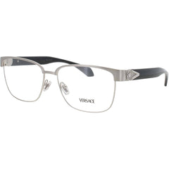 Versace Men's Eyeglasses - Silver Metal Rectangular Full Rim , 57mm | 0VE1306 1266