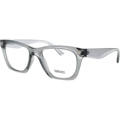 Versace Men's Eyeglasses - Transparent Grey Acetate Square Full Rim | 0VE3363U 5496