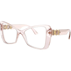Versace Women's Eyeglasses - Transparent Pink Acetate Butterfly Frame | 0VE3312 5339