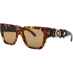 Versace Women's Sunglasses - Havana Acetate Square Shape Full Rim Frame | 0VE4409 5119