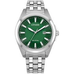 Citizen Men's Watch - Peyten Eco-Drive Green Dial Silver Steel Bracelet | BM7530-50X