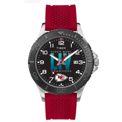 Timex Men's Watch - Tribute Kansas City Chiefs Black Dial Red Strap | TW2U78000YZ