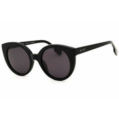 DIFF Eyewear Women's Sunglasses - Black Acetate Round Full Rim Frame | SDFEMMY 0BLA
