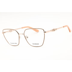 Guess Women's Eyeglasses - Shiny Pale Gold Metal Cat Eye Full Rim Frame | GU2952 059