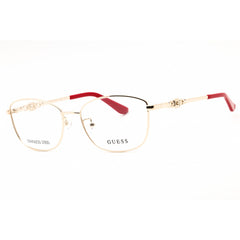 Guess Women's Eyeglasses - Pale Gold Metal Rectangular Full Rim Frame | GU2962-D 032