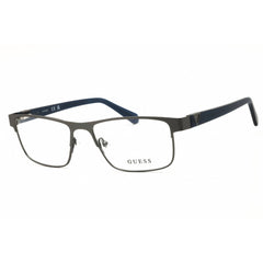 Guess Men's Eyeglasses - Matte Gunmetal Metal Rectangular Full Rim Frame | GU50003 009