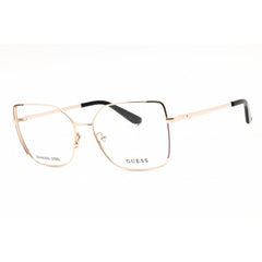 Guess Women's Eyeglasses - Pale Gold Metal Rectangular Full Rim Frame | GU50223 032