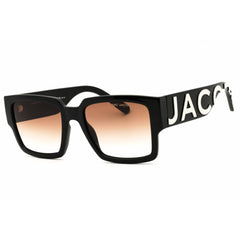 Marc Jacobs Unisex Sunglasses - Black/White Acetate Rectangular Frame | 739/S 080S HA