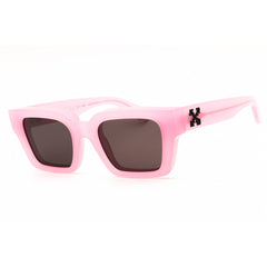 Off White Unisex Sunglasses - Pink Acetate Rectangular Full Rim, 50mm | VIRGIL008 3007