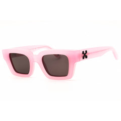 Off White Unisex Sunglasses - Pink Acetate Rectangular Full Rim, 53mm | VIRGIL008 3007