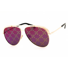 Off White Unisex Sunglasses - Gold/Brown Metal Aviator Full Rim Frame | WINNER 7655