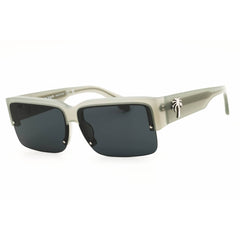 Palm Angels Men's Sunglasses - Grey Acetate Rectangular Half Rim Frame | DRAIN 0907