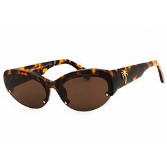 Palm Angels Unisex Sunglasses - Havana Acetate Cat Eye Half Rim Frame | PALMDALE 6064