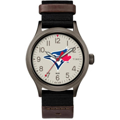 Timex Unisex Watch - Clutch Toronto Blue Jays Beige Dial Black Strap | TWZBJAYMBYZ