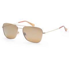 Maui Jim Men's Sunglasses - Gold Metal Aviator Shape Full Rim Frame | MJ0675S-004 58