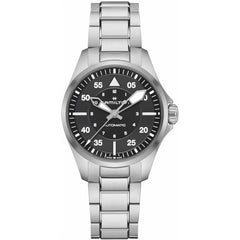 Hamilton Women's Watch - Khaki Aviation Automatic Black Dial Bracelet | H76215130