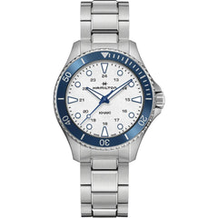 Hamilton Men's Watch - Khaki Navy Quartz White Dial Silver Tone Bracelet | H82231150