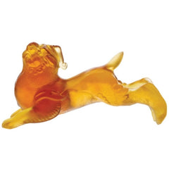 Daum Decoration Figurine - Chinese Collection Guimet Lion Amber Crystal | 03463